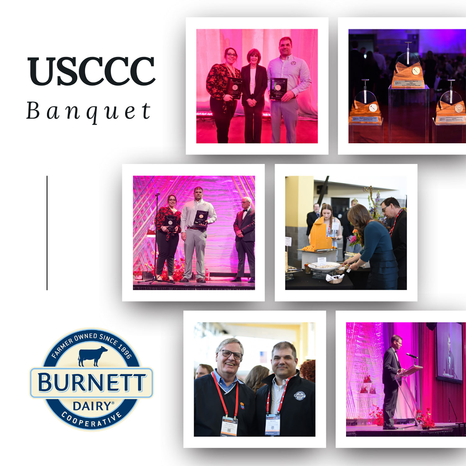 USCC Banquet collage with attendees, presentations, tastings, awards, etc.