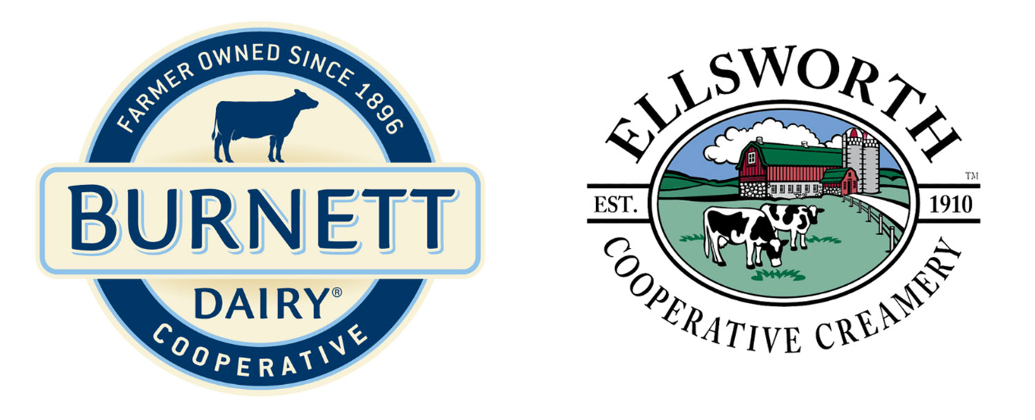 Burnett Dairy Cooperative and Ellsworth Cooperative Creamery logos