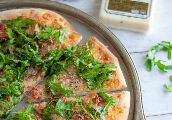 Truffled Prosciutto & Pear Pizza, Recipe & Photo Courtesy of Our Love Language is Food