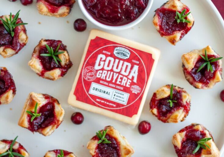 Amaretto Cranberry Gouda Gruyere Puff Pastry Bites, Recipe and Photo Courtesy of Our Love Language is Food