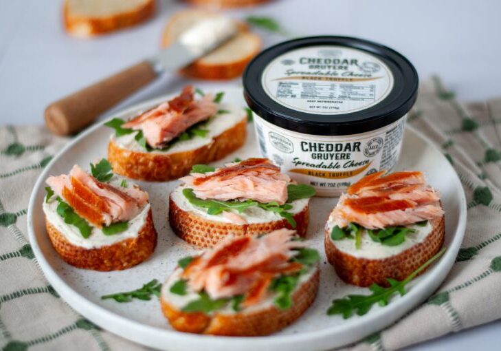 Smoked Salmon & Black Truffle Crositini, Recipe and Photo Courtesy of Our Love Language is Food