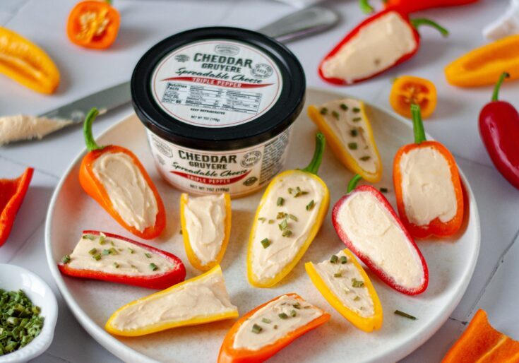 Triple Pepper Cheese Stuffed Mini Peppers, Recipe and Photo Courtesy of Our Love Language is Food