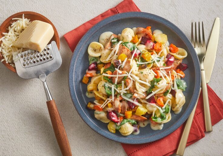 Cheddar Gruyere and Sausage Pasta Toss, Recipe and Photo Courtesy of Dairy Farmers of Wisconsin